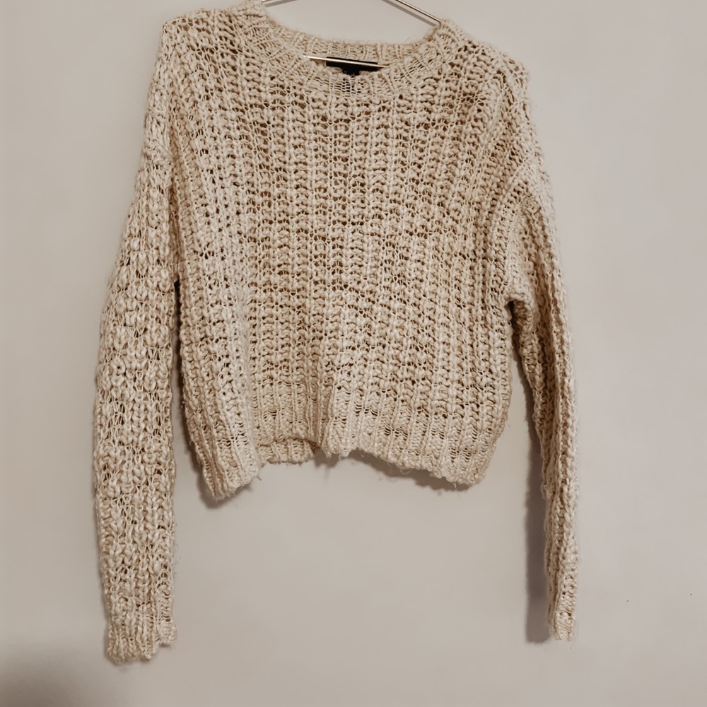 beige knit sweater